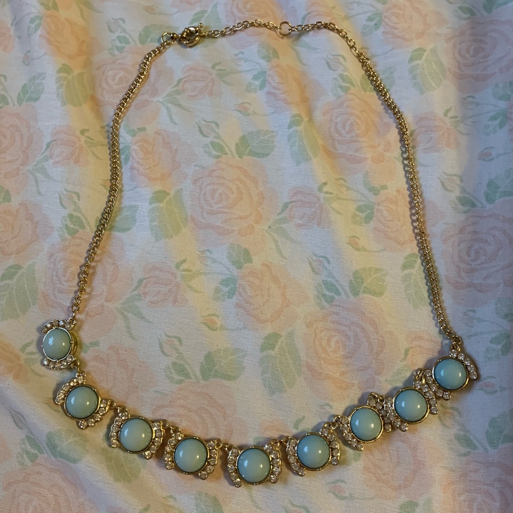 BEAUTIFUL Blue and Diamond Statement Necklace